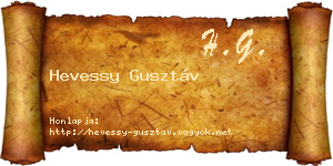 Hevessy Gusztáv névjegykártya