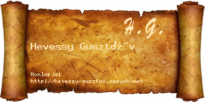 Hevessy Gusztáv névjegykártya